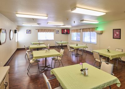 The dining room at Arbor Place Residential