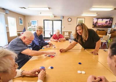 Residents playing games at Arbor Place Residential