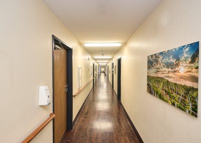 The hallway at Arbor Place Residential